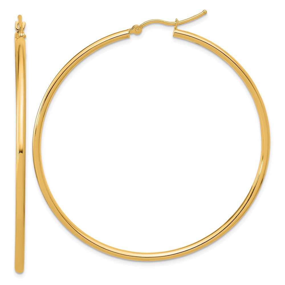 14k Yellow Gold Polished 2x55mm Polished Hoop Earrings