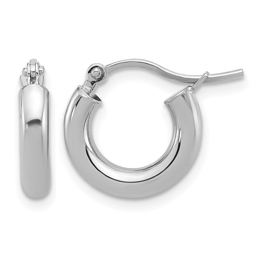 14k Gold Polished 3mm Polished Hoop Earrings L-14 mm, W-14 mm
