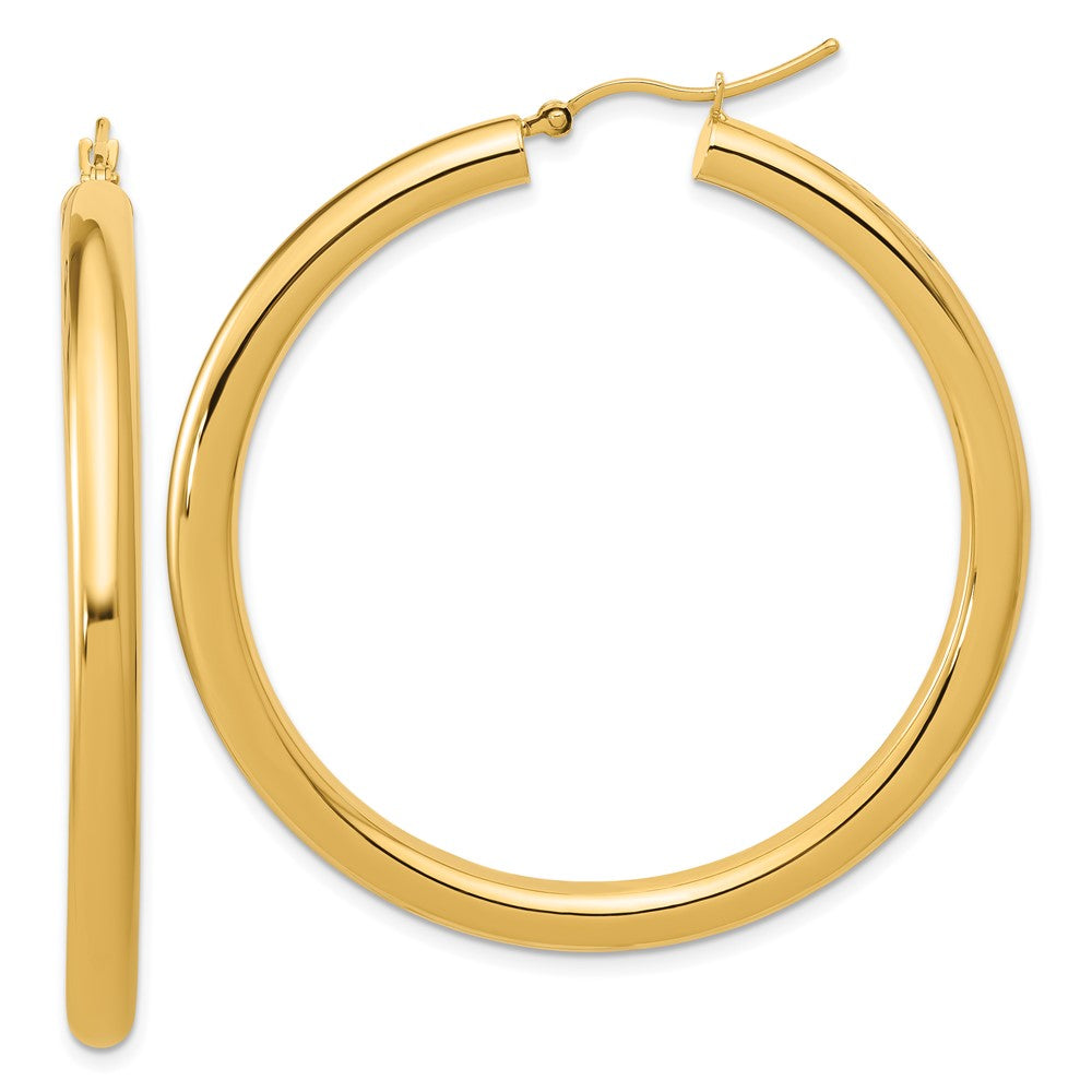 14k Yellow Gold Polished 4mm Polished Hoop Earrings
