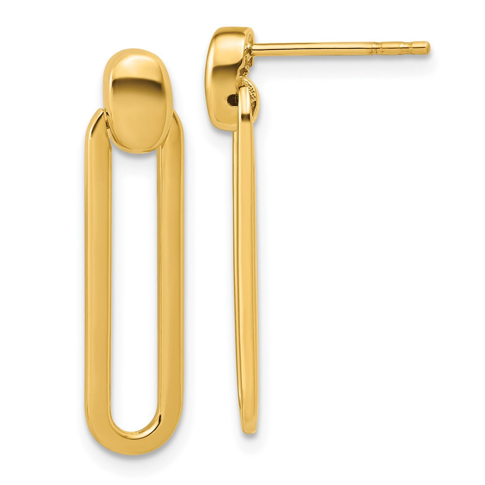 14k Yellow Gold Polished Link Dangle Earrings