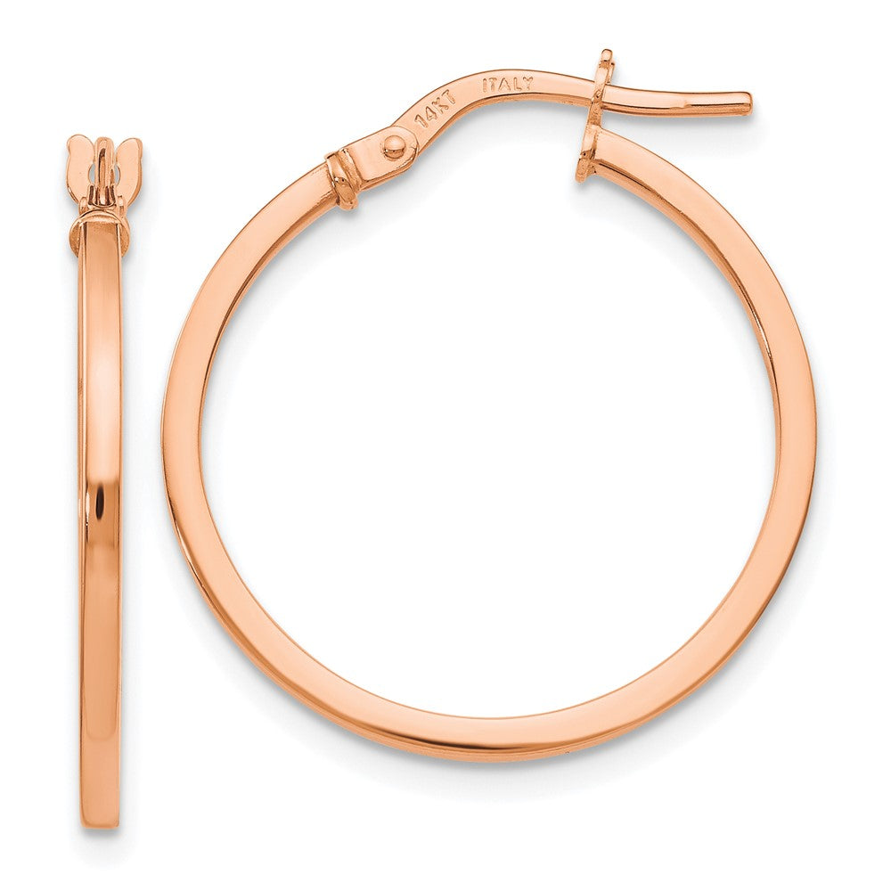 14K Rose Gold Polished Hoop Earrings