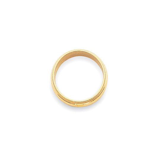 14k Yellow Gold 3mm Milgrain Half Round Wedding Band Ring
