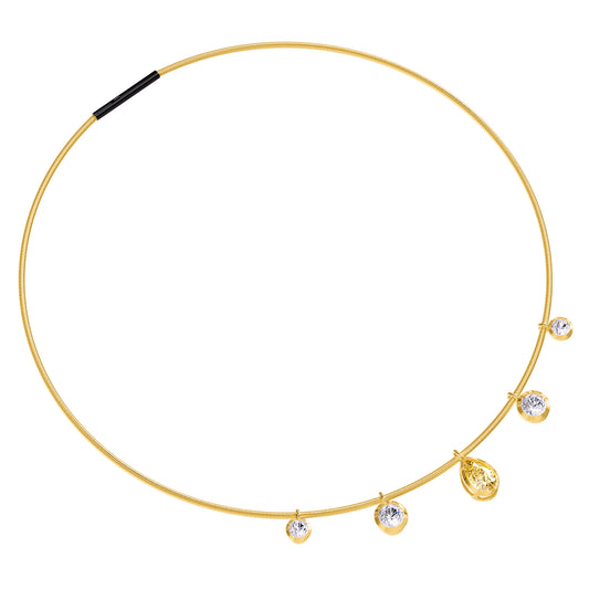 5 Carat Lab Grown Diamond & Citrine Necklace 18"