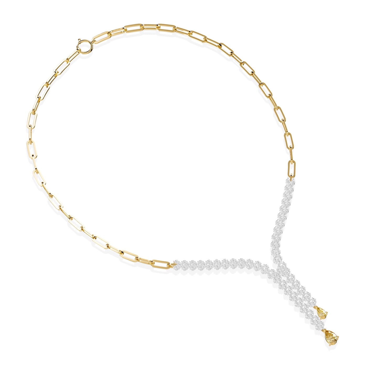 4 Carat Lab Grown Diamond & Citrine Necklace 18"