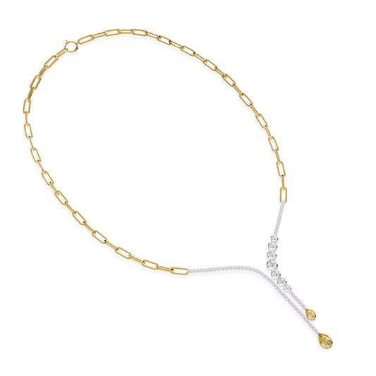 3.75 Carat Lab Grown Diamond & Citrine Necklace 18"