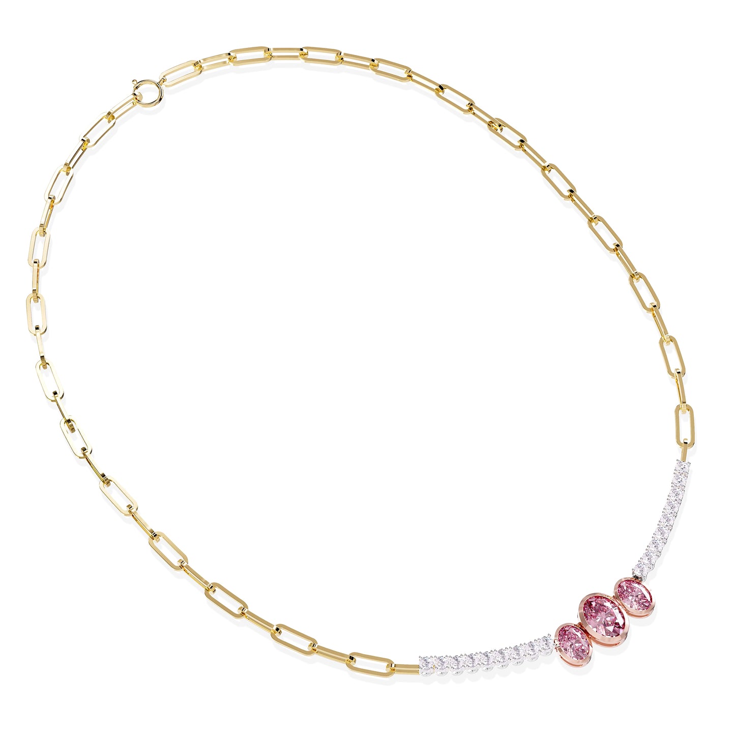 4 Carat Lab Grown Diamond & Citrine Necklace 18"