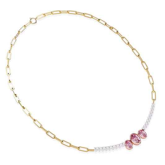 4 Carat Lab Grown Diamond & Citrine Necklace 18"