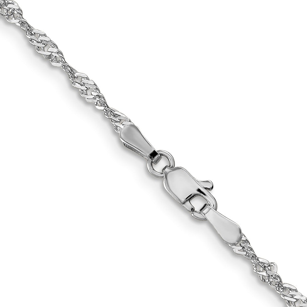 14K White Gold 2.0mm Singapore Chain Necklace