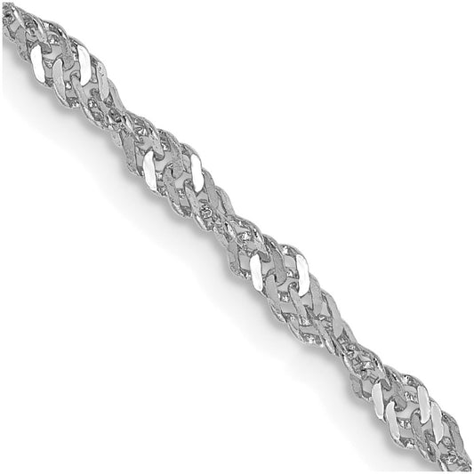 14K White Gold 2.0mm Singapore Chain Necklace