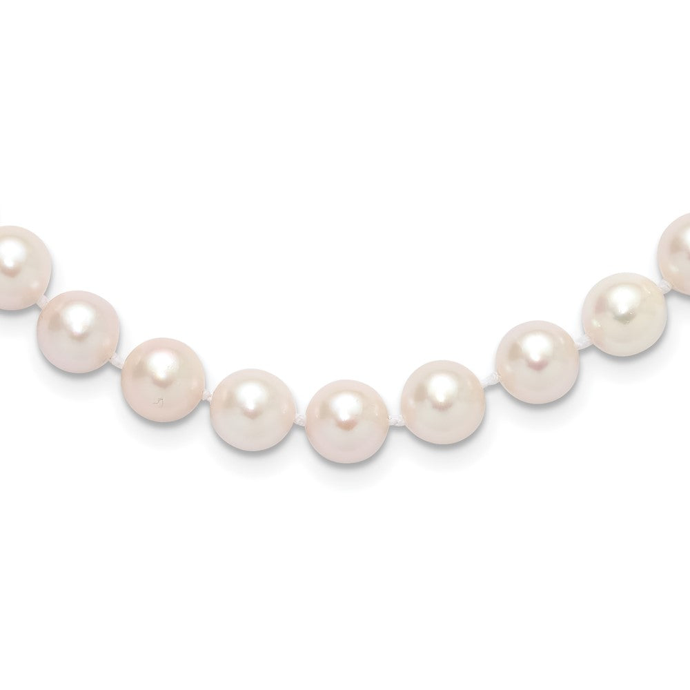 14k Yellow Gold 8-9mm White Round Akoya Saltwater Cultured Pearl Necklace