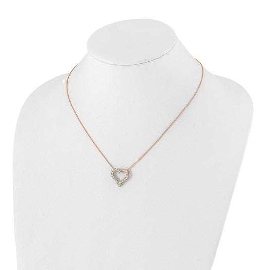Lab Grown Diamond Heart Pendant Necklace in 14k Gold 18"