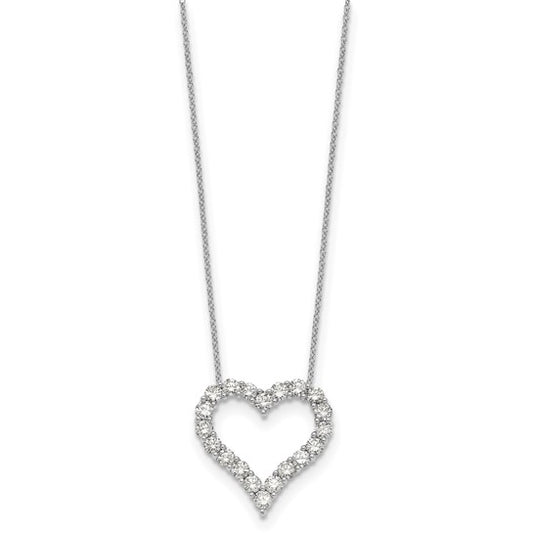 Lab Grown Diamond Heart Pendant Necklace in 14k Gold 18"
