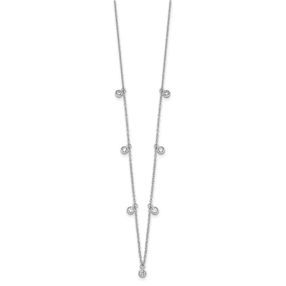 14k White Gold 5/8 carat Lab Grown Diamond Nine Station Necklace