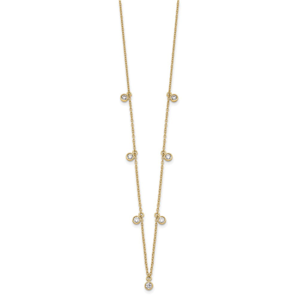 14k Yellow Gold 5/8 carat Lab Grown Diamond Nine Station Necklace