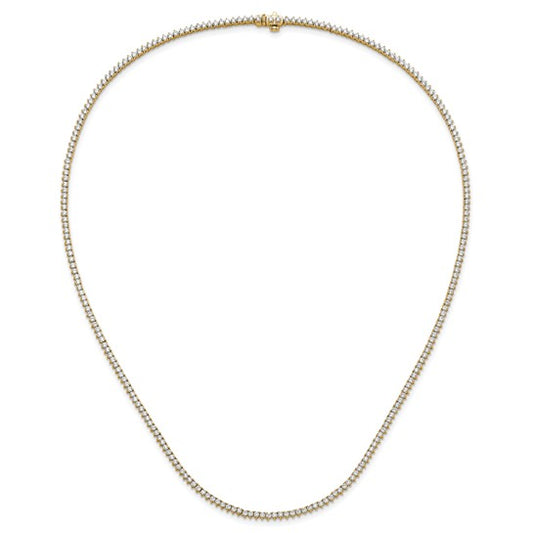 8 Ct Round Lab Grown Diamond Tennis Necklace 20" in 14k Yellow Gold VS-F