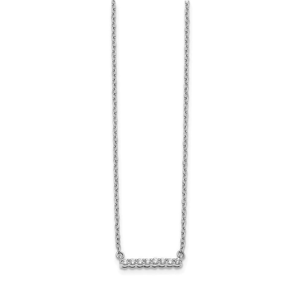 10k White Gold Diamond Bar Necklace 18"