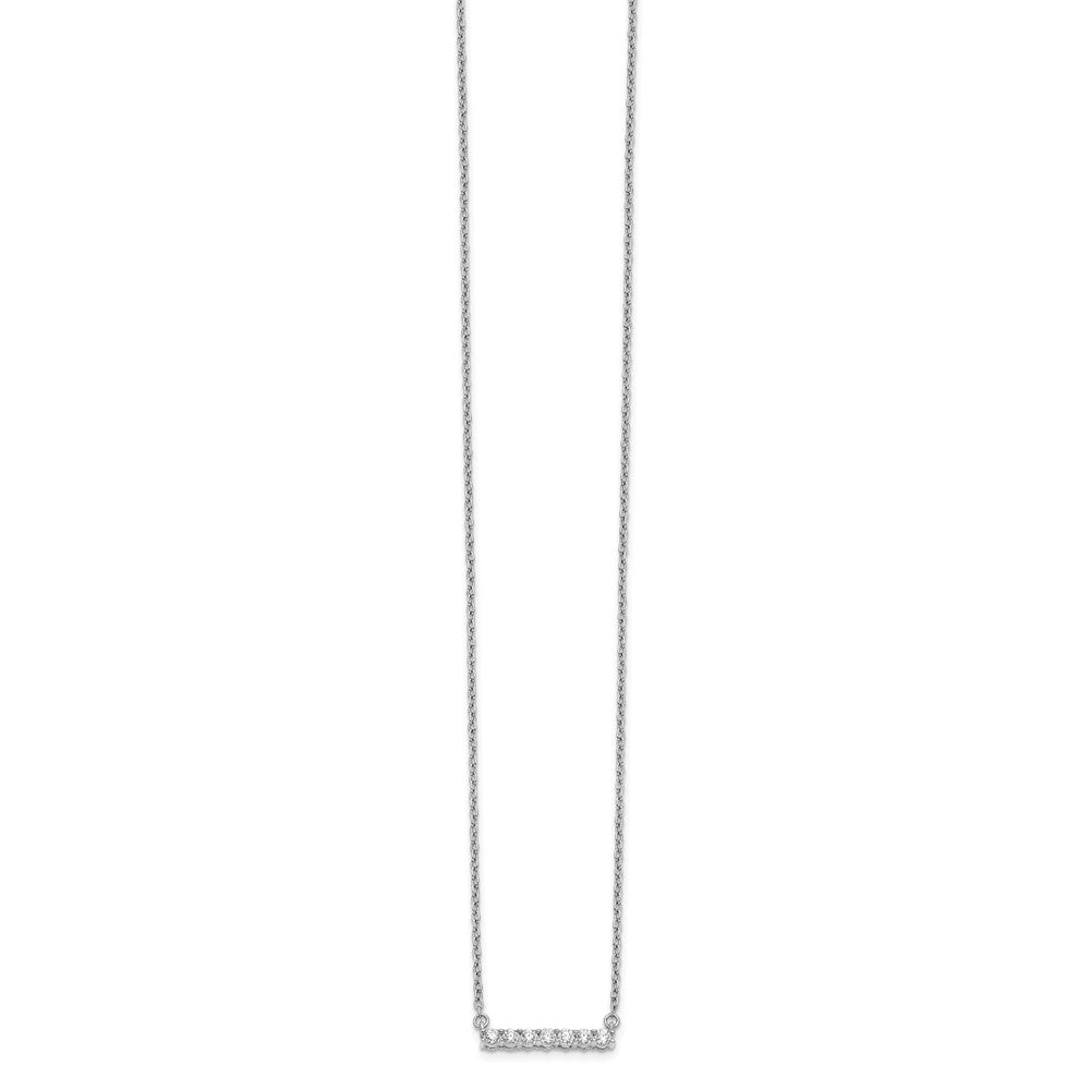 14k White Gold 1/4 carat Diamond Bar Necklace 18"