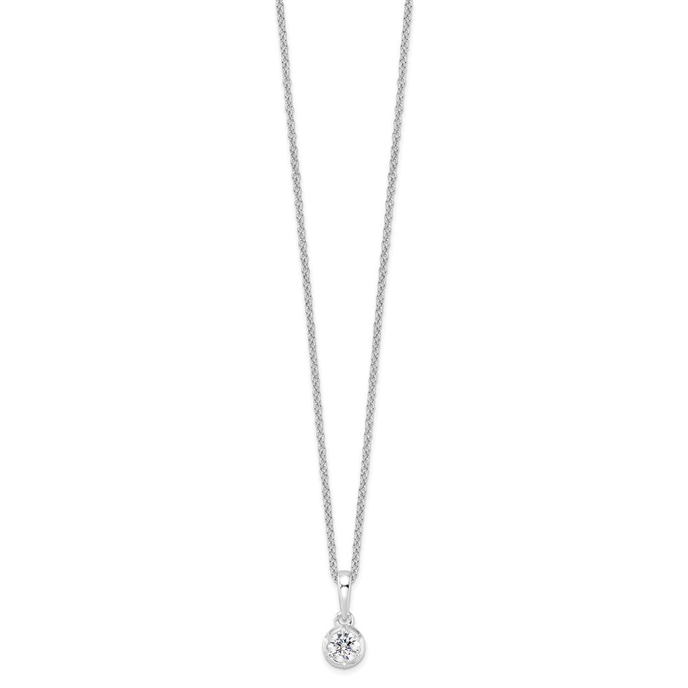 14k White Gold 1/4 carat Lab Grown Diamond VS DEF Solitaire Pendant Necklace