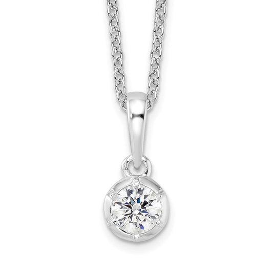 14k White Gold 1/4 carat Lab Grown Diamond VS DEF Solitaire Pendant Necklace