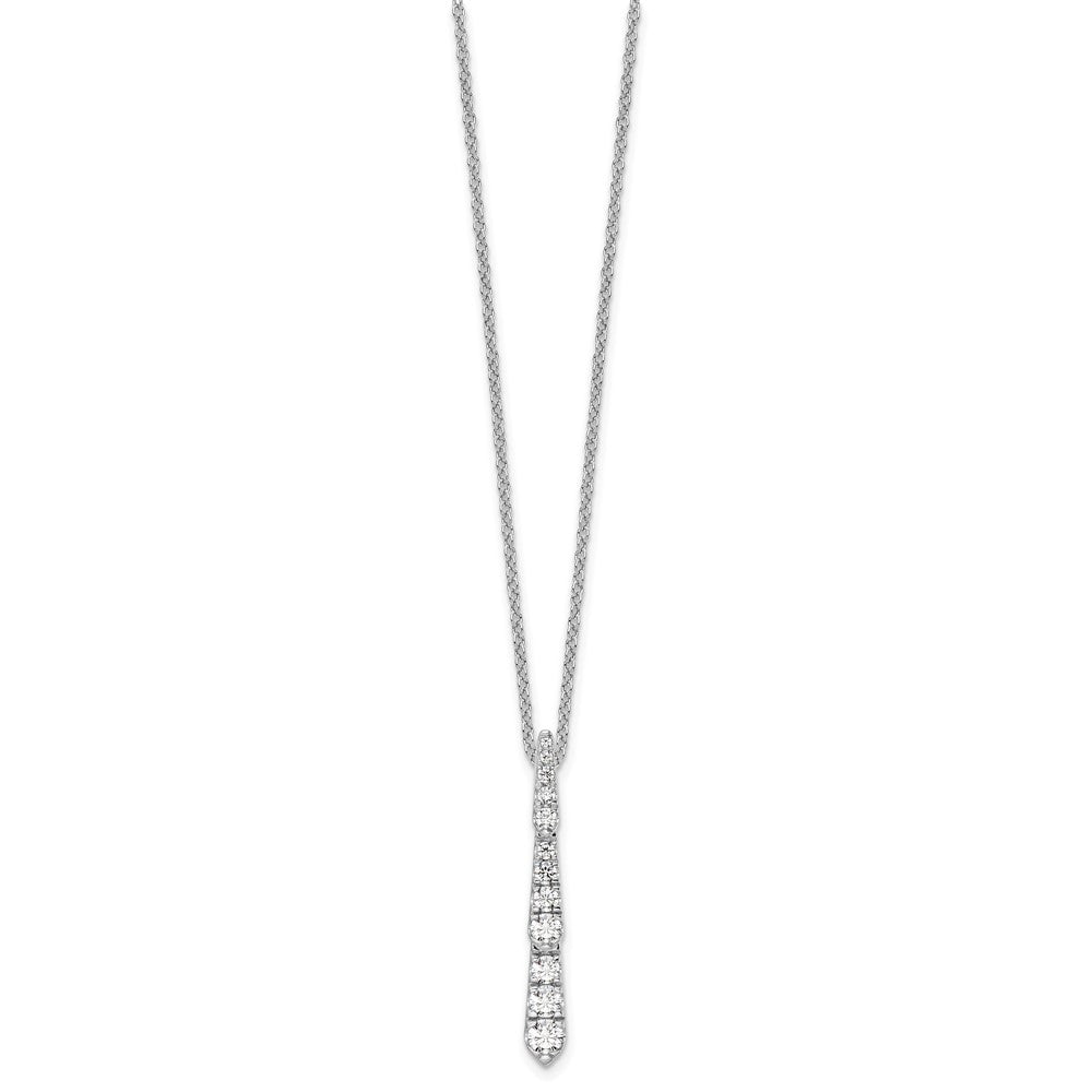 14k White Gold 3/8 carat Lab Grown Diamond Vertical Slide Necklace