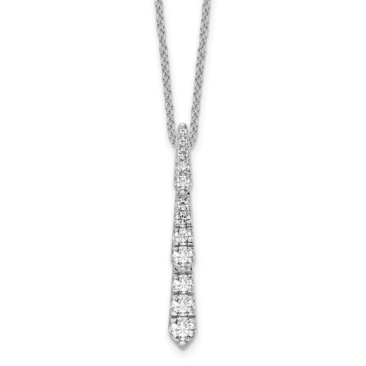 14k White Gold 3/8 carat Lab Grown Diamond Vertical Slide Necklace