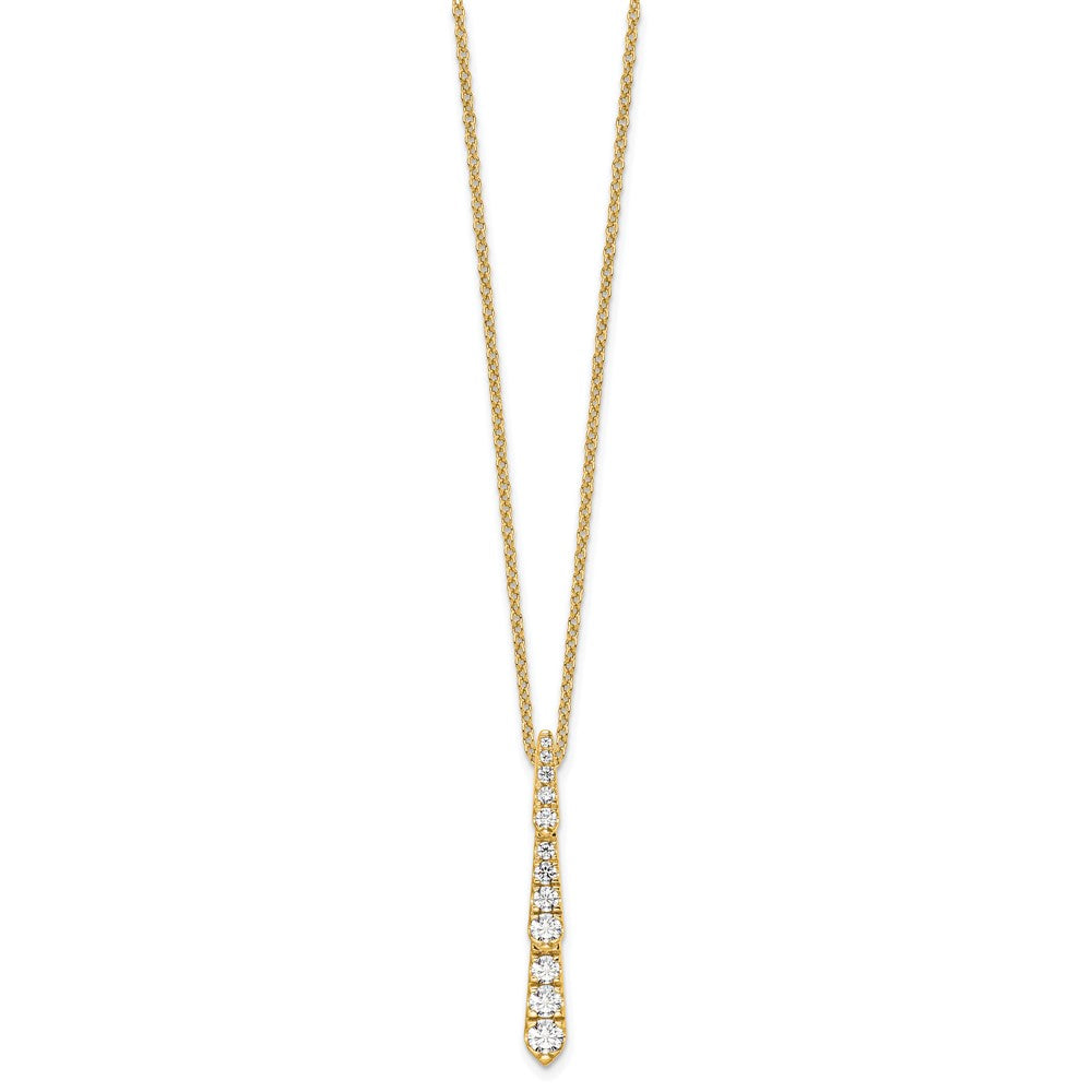 14k Yellow Gold 3/8 carat Lab Grown Diamond Vertical Slide Necklace