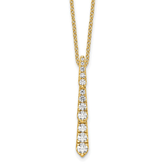 14k Yellow Gold 3/8 carat Lab Grown Diamond Vertical Slide Necklace