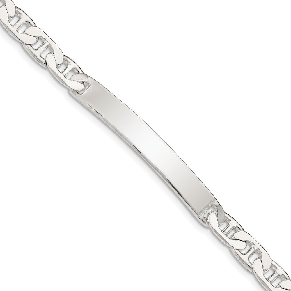 925 Sterling Silver 7mm Anchor ID Bracelet
