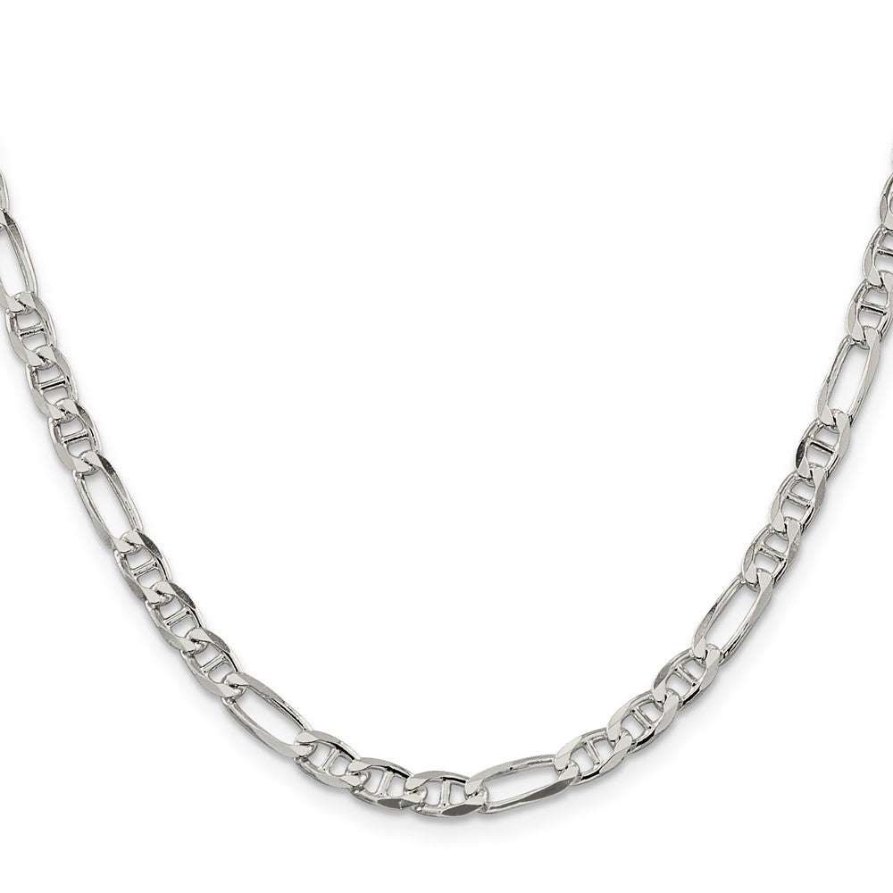 Sterling Silver 4.5mm Figaro Anchor Chain Necklace