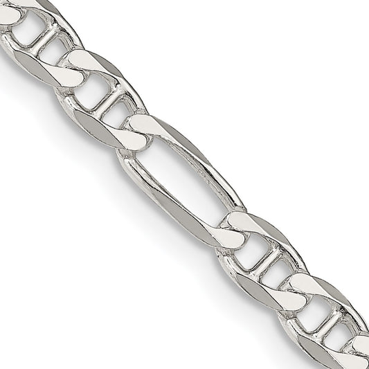Sterling Silver 4.5mm Figaro Anchor Chain Necklace