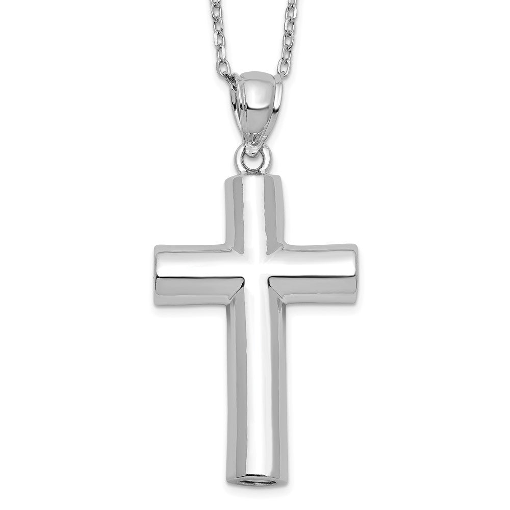 Sterling Silver Cross Ash Holder Necklace 18"