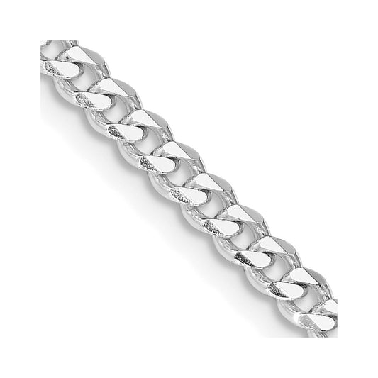 Sterling Silver Rhodium-plated 3.5mm Curb Chain Necklace