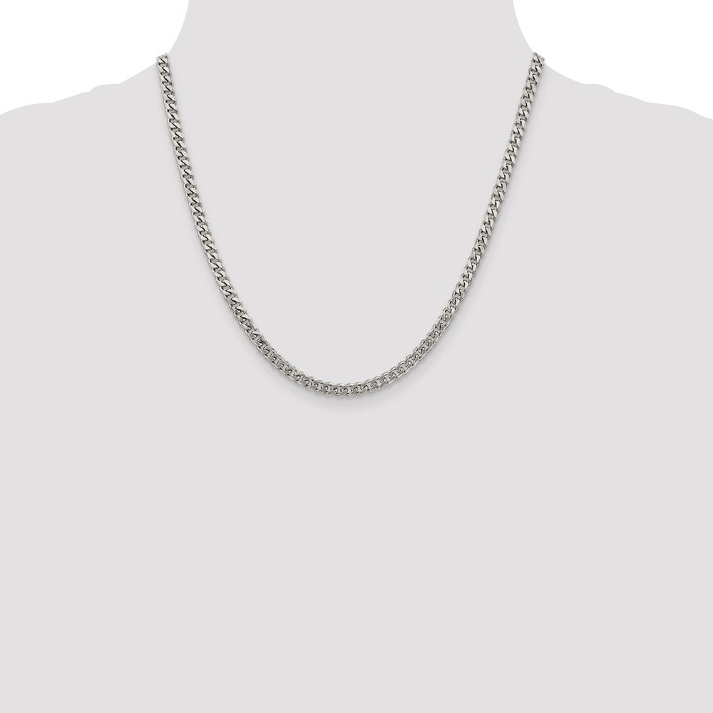Sterling Silver Rhodium-plated 4.5mm Curb Chain Necklace