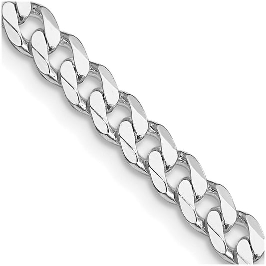 Sterling Silver Rhodium-plated 4.5mm Curb Chain Necklace