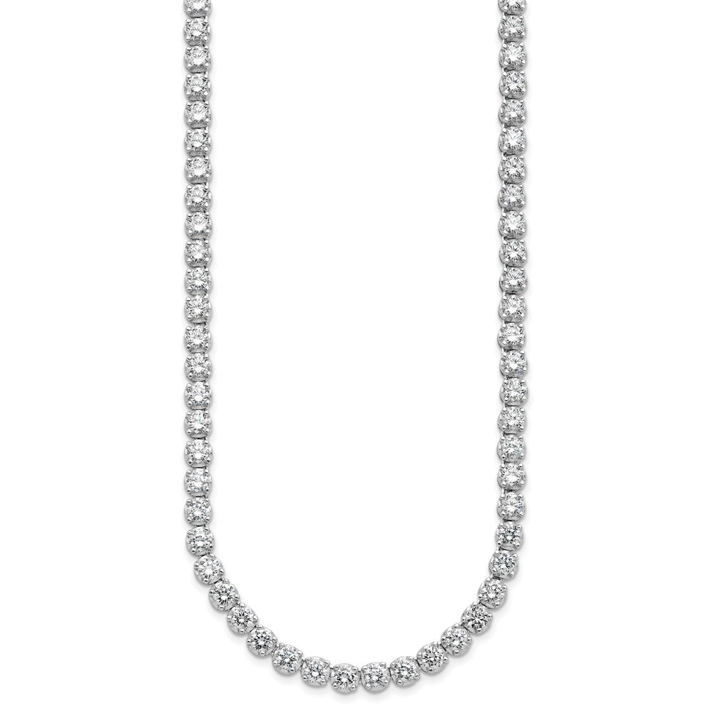 Sterling Silver Rhodium-plated Brilliant-cut Cubic Zirconia Pendan Necklace 18"