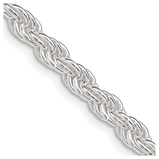 Sterling Silver 4.5mm Solid Rope Chain Necklace