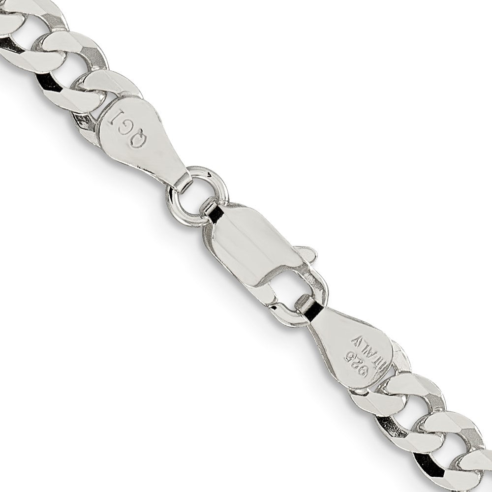 Sterling Silver 5mm Beveled Curb Chain Necklace