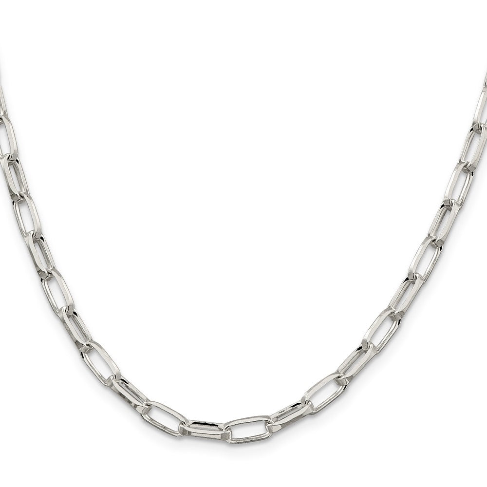 Sterling Silver 5mm Elongated Open Link Chain Necklace 24"