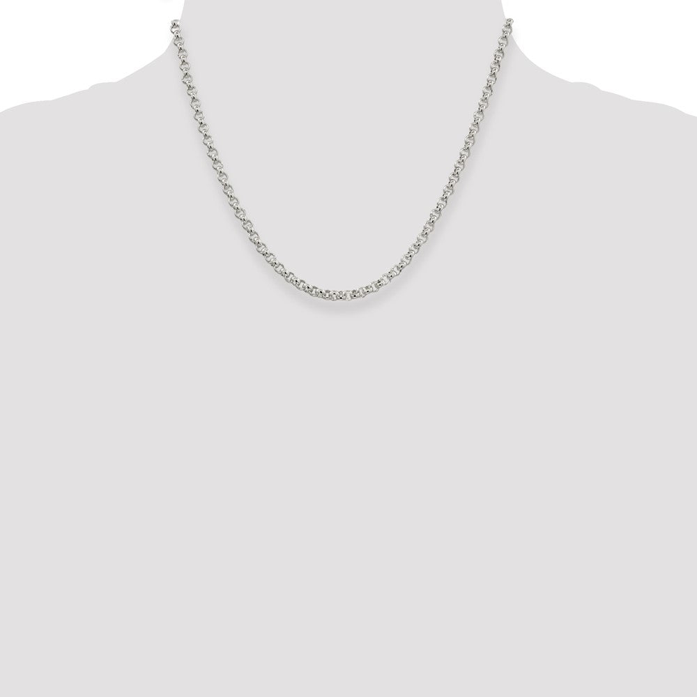 Sterling Silver 3mm Square Spiga Chain Necklace