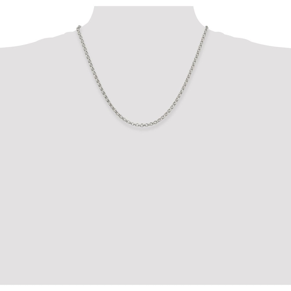 Sterling Silver 4mm Rolo Chain Necklace