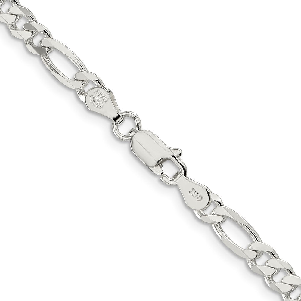 Sterling Silver 4.5mm Figaro Chain Necklace