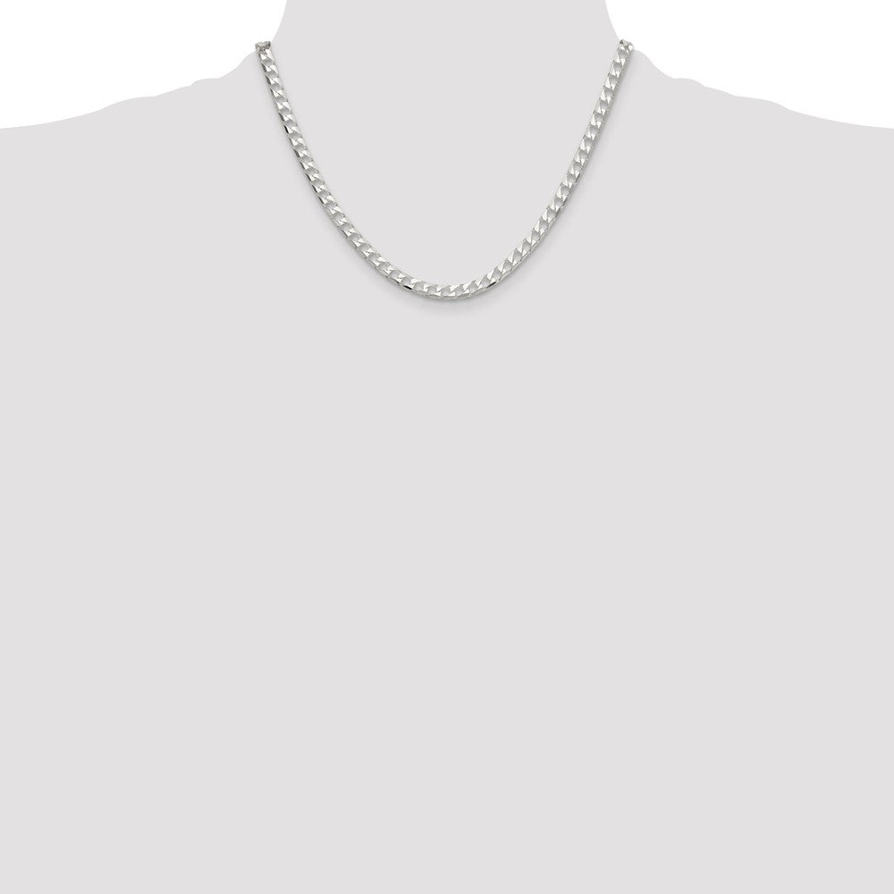 Sterling Silver 5mm D/C Square Curb Chain Necklace