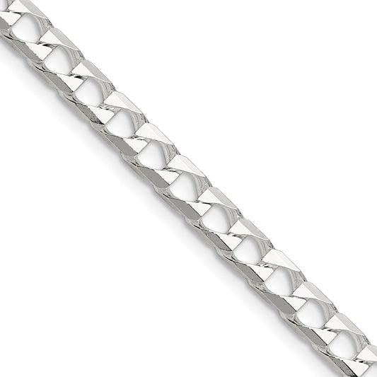 Sterling Silver 5mm D/C Square Curb Chain Necklace