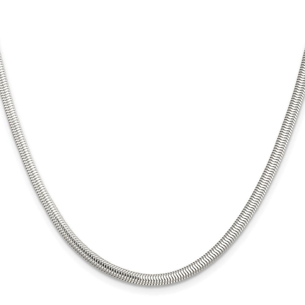 Sterling Silver 3.5mm 6-sided Oval Snake Chain Necklace