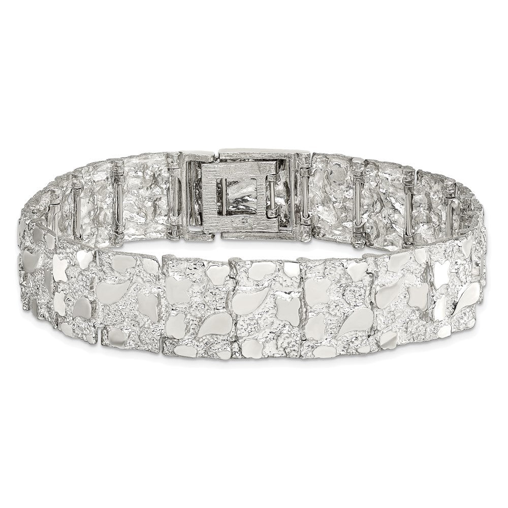 925 Sterling Silver 15mm Nugget Bracelet 8.5 inch