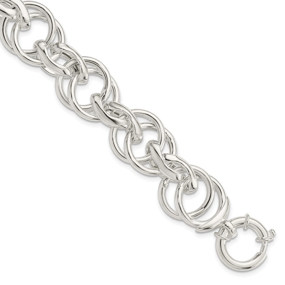 925 Sterling Silver 16.5mm Polished Fancy Link Bracelet 8.5 inch