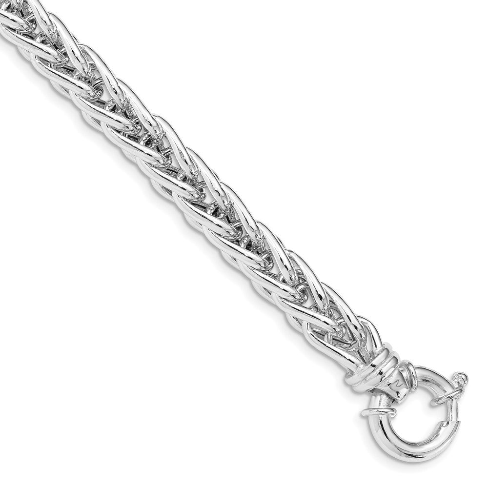925 Sterling Silver 8mm Polished Spiga Fancy Link Bracelet 8 inch