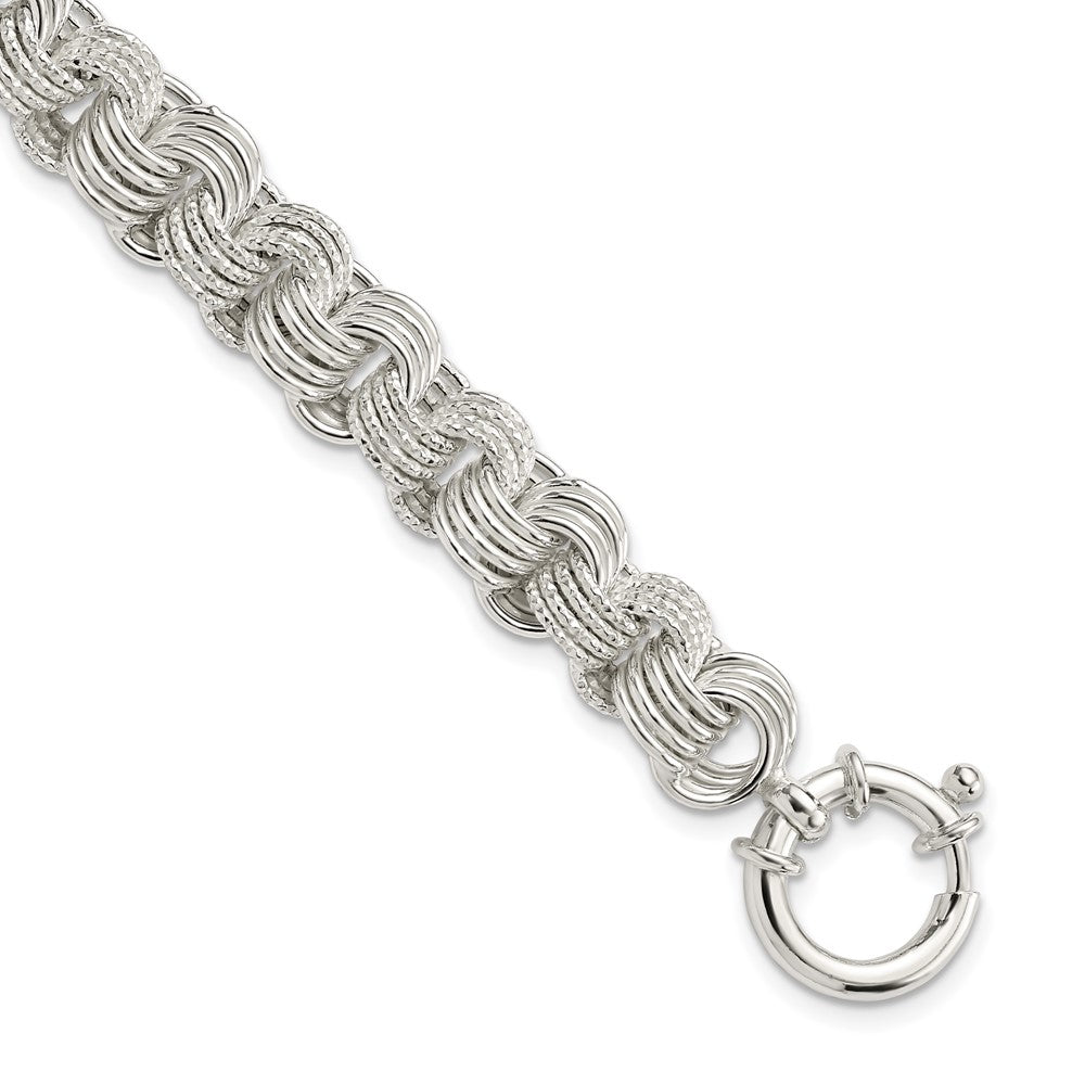 925 Sterling Silver 10.35mm Polished Fancy Link Bracelet 7.5 inch