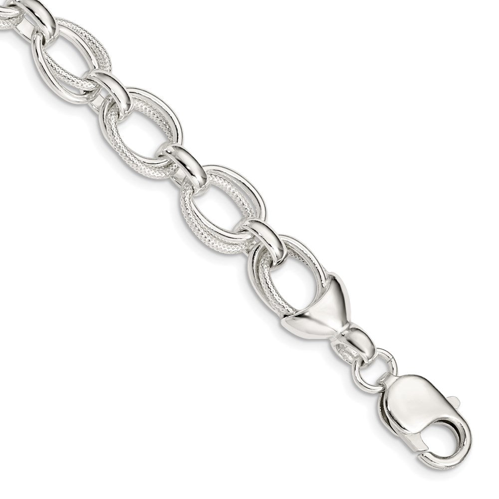 925 Sterling Silver 10.27mm Fancy Link Bracelet