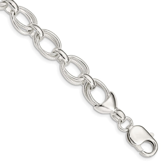 925 Sterling Silver 10.27mm Fancy Link Bracelet